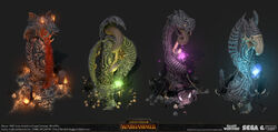 Total War Norsca Wolf Crow Serpent and Eagle Monoliths Render 1