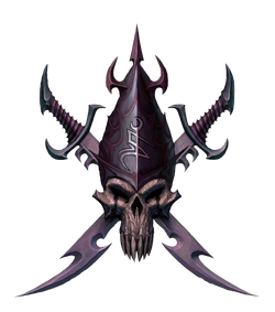 The sinister icon representing the Druchii or Dark Elves of .