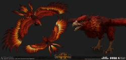 A render of a Flamespyre Phoenix as depicted in .