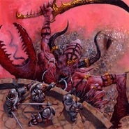 A Keeper of Secrets assaults an Imperial garrison.