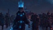 Tzarina Katarin leads the armies of Kislev to war in the frozen north as depicted in Total War: Warhammer III.