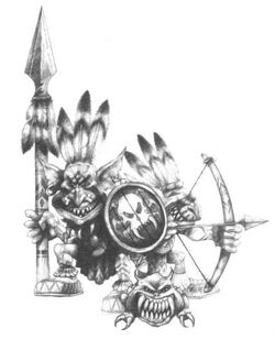 Forest Goblin Warriors Greenskins 4th Edition Wayne England illustration