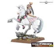 A miniature of Élisse Duchaard, a prophetss of Bretonnia