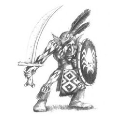 Forest Goblin Warrior Greenskins 4th Edition John Blanche illustration