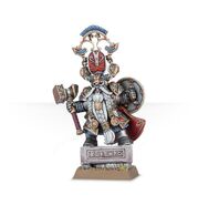King Belegar Ironhammer on top of his Oathstone. (8th Edition)