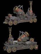 A render of a Dreadquaker Mortar as depicted in Total War: Warhammer III.