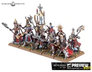 Bretonnian Foot Knights armed with great weapons.