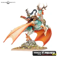 A Dragon-blooded Shugengan Lord mounted atop his Jade Longma mount.