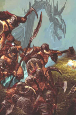 The fearsome  of Norsca unleash their fury upon the foe.