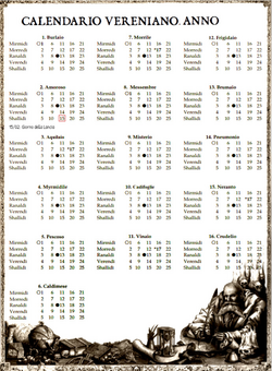 Calendario Vereno