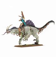 8th Edition. (Skinks Oracle on Troglodon - Side View)