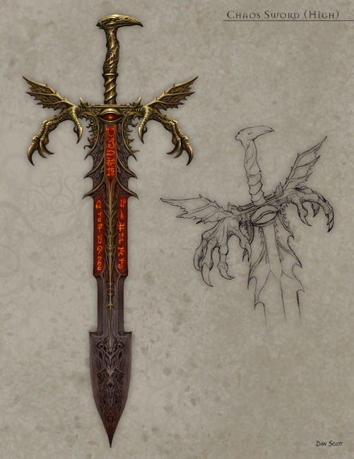 Flaming White Jagged Dragon Sword