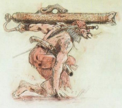 A pirate of Sartosa with a maneuverable cannon