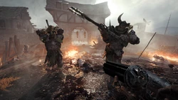  Chaos Warriors as seen in Warhammer: The End Times - Vermintide II.