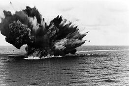 HMS Warspite explodes