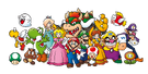 Mario characters group artwork