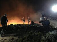 Godzilla 2014 Soldiers Scene Shooting at Night