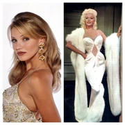 Cameron Diaz as Tina Carlyle and Jayne Mansfield as Jerri Jordan in the Girl Can't help it