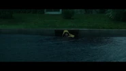Georgie being pulled into the sewer, where Pennywise kills him