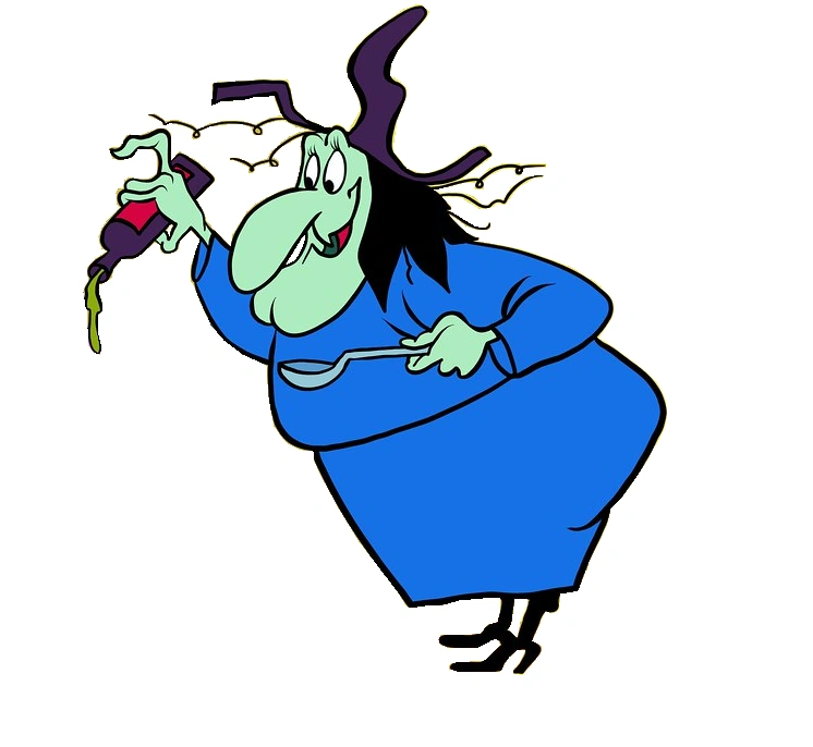 ugly cartoon witch face