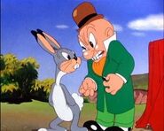 Elmer Fudd's debut with Happy Rabbit in Elmer's Candid Camera.