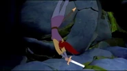 Kayley rescuing Excalibur.