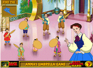 A screenshot along with Anna and the Royal Children in Anna's Umbrella Game.