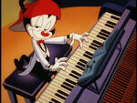 Wakko playing on piano