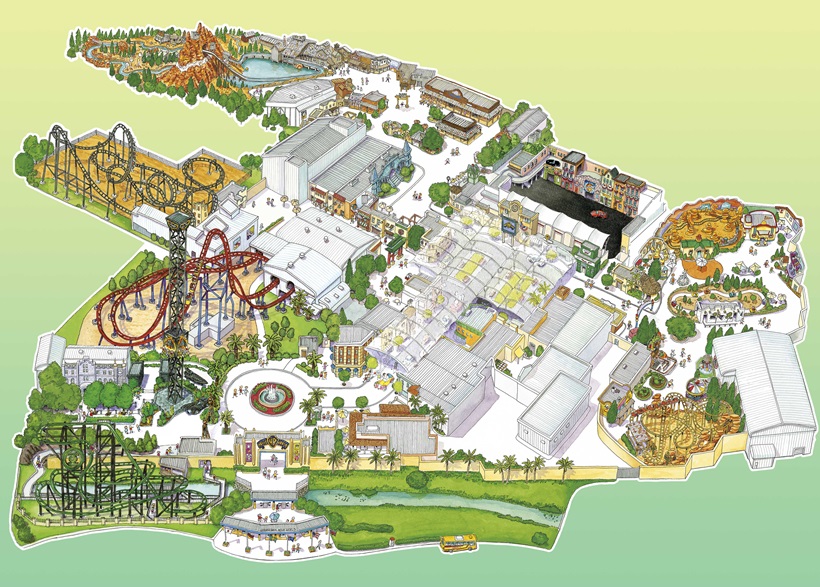 Explore Warner Bros. World Attractions And Park Map