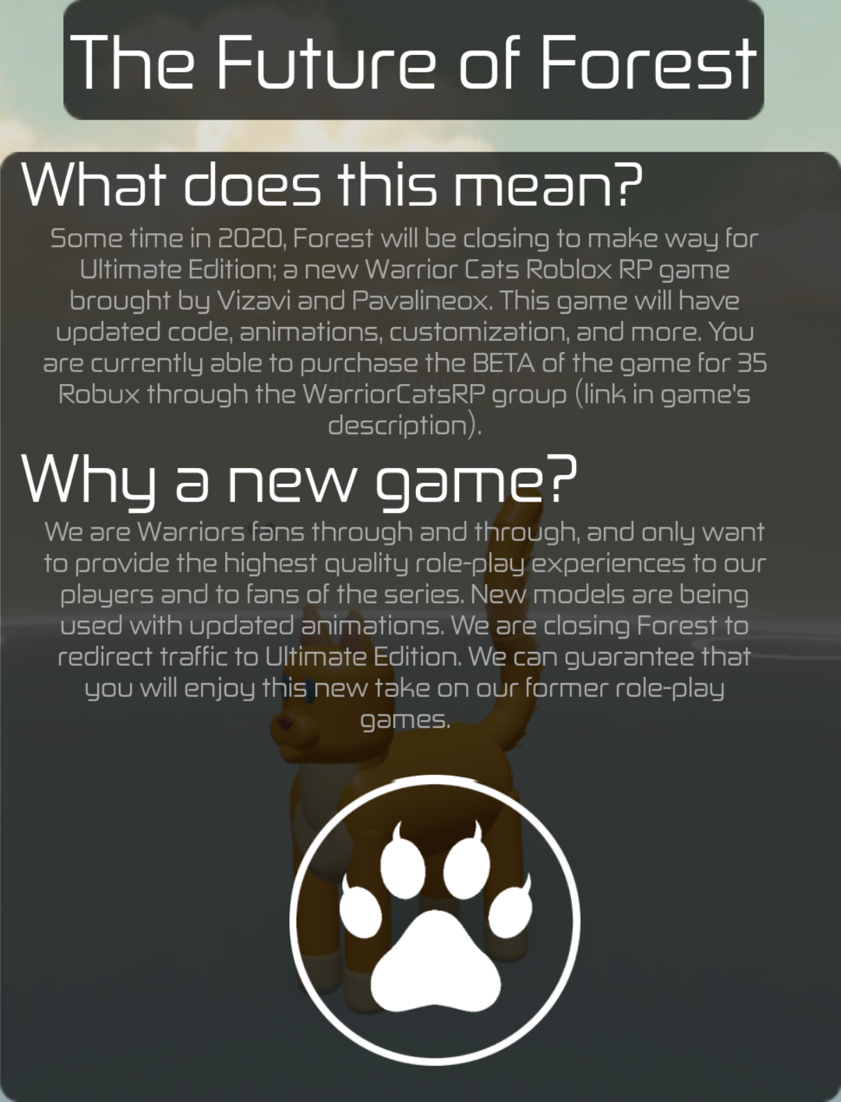 This FULL RELEASE is AMAZING! Roblox Warrior Cats Ultimate is FREE!