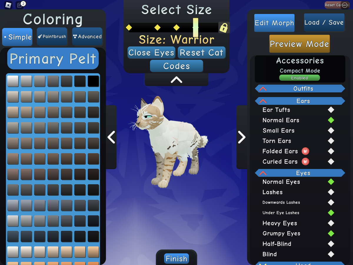 Character Customization Warrior Cats Ultimate Edition (WCUE) Wiki