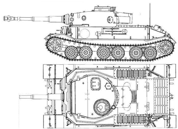 Чертеж танка тигр 1 16