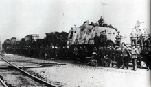 Танк 507 "Циклоп", на пути назад в Шарлеруа, в начале мая 1918 года.