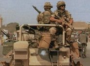 На джипе установлен MG3.