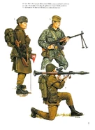 1. Солдат мотострелковых войск в летней униформе. 2. Румынский капрал-сапёр в зимней униформе. 3. Боец мотострелковых войск в масхалате.