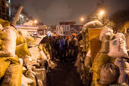 Первая баррикада на Грушевского, 23 января 2014 г.