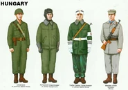 Офицер в летней полевой форме; Танкист в зимней полевой форме; Военный регулировщик в зимней полевой форме; Милиционер.