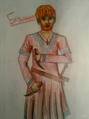 Фан-арт, изображающий  с парой  в руках и  на поясе