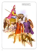 1. Кавалерист-продром; 2. Пехотинец; 3. Пеший гвардеец (охотничья одежда).