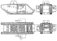 Проекции танка A7VU.