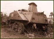Плавающий танк Тип 2 "Ка-Ми" из состава одной из танковых частей японского императорского флота, подбитый в районе Ормок Бей. Остров Лусон, 6 января 1945 г.