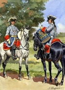 80b9c3fd32.jpg (272 КБ) Музыканты 1-й (слева) и 2-й (справа) рот королевских мушкетеров, 1724 г.