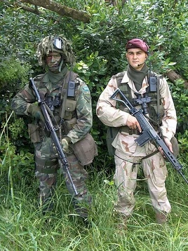 Two Argentina soldiers with FN FAL