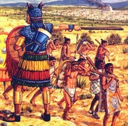 Несауалькойотль командует армией ацтеков.