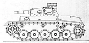 Схема DW I с башней от танка Pz.Kpfw.IV и 75-мм орудием.