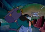 Пиф Паф плачется Артуру. На этом кадре хорошо виден ящик Пиф Пафа.