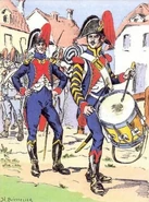 Офицер и барабанщик тиральеров По, 1805 г.