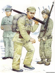 Солдаты и командир .