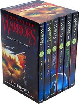 Erin Hunter's Warriors Series (#1-6) : Into the Wild - Fire and Ice -  Forest of Secrets 