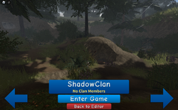 ShadowClan territory loading screen